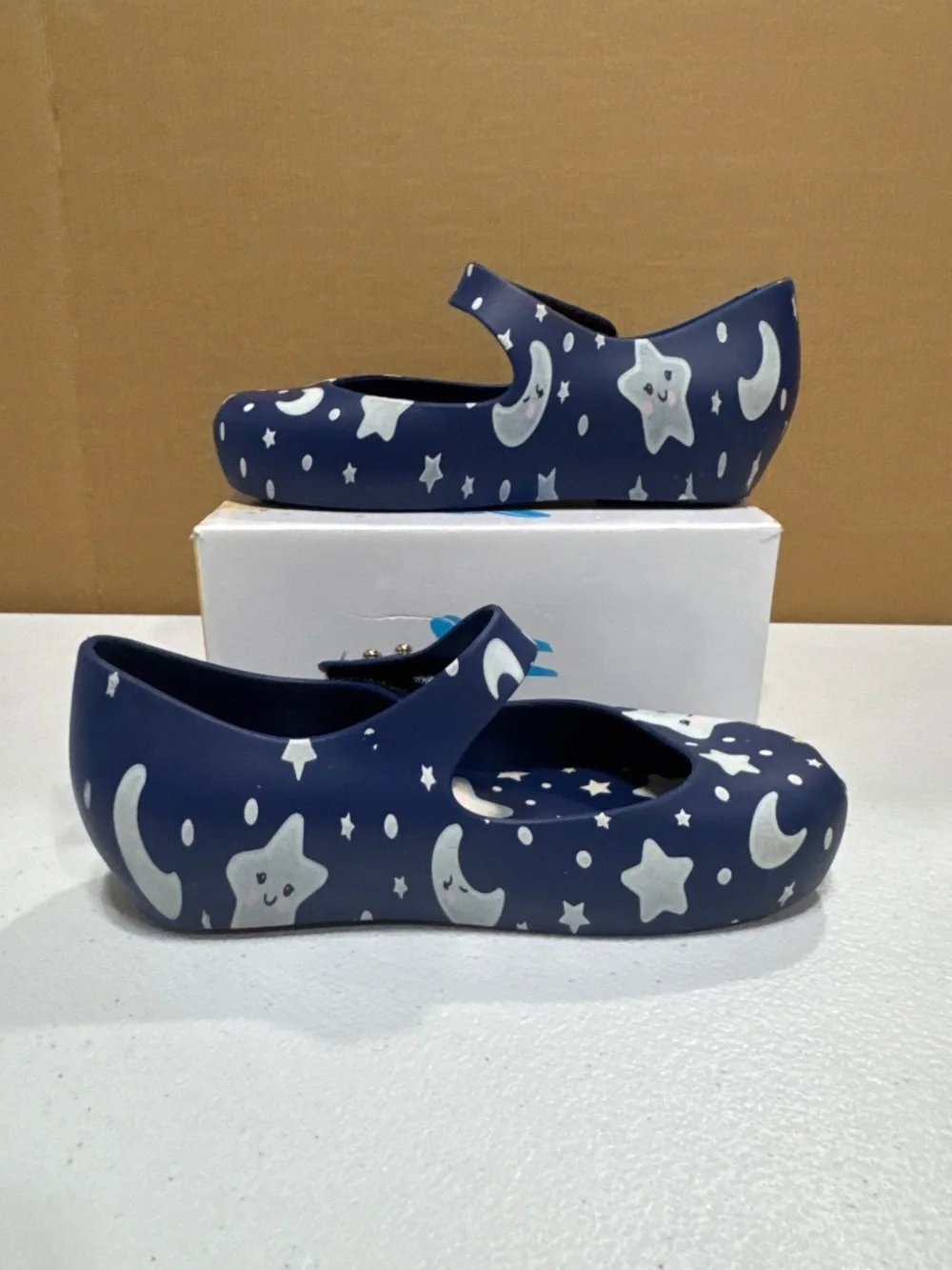 Mini Melissa Ultragirl Sweet Dreams Mary Jane shoes Blue stars and moons Size 11